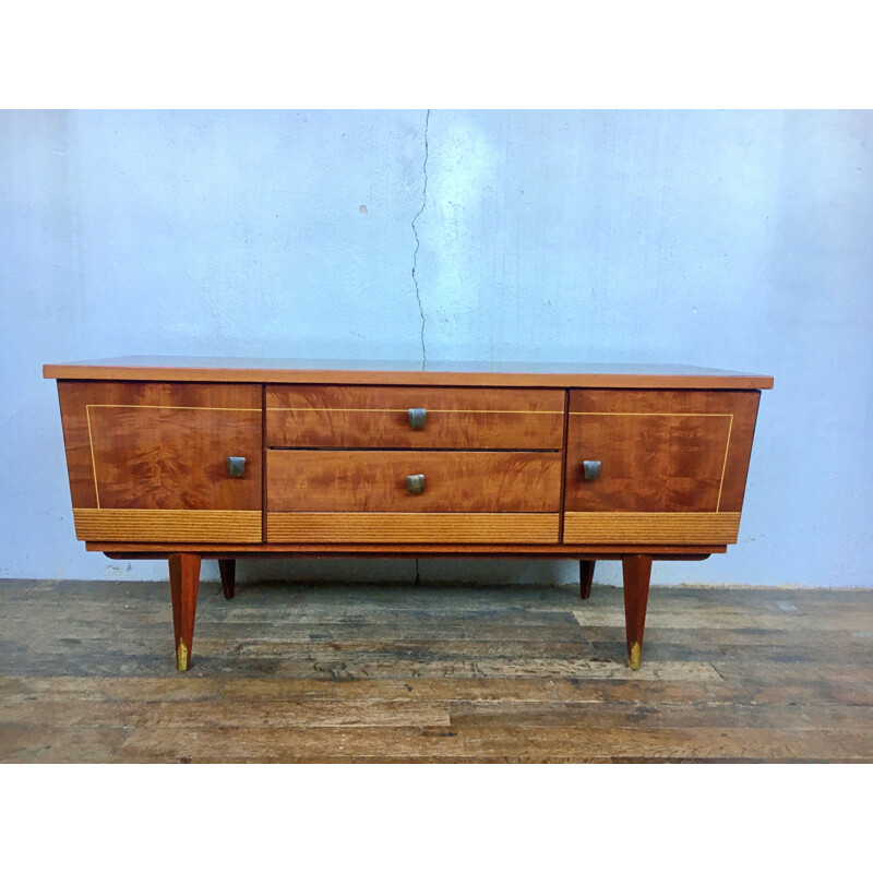 Vintage varnished wood sideboard