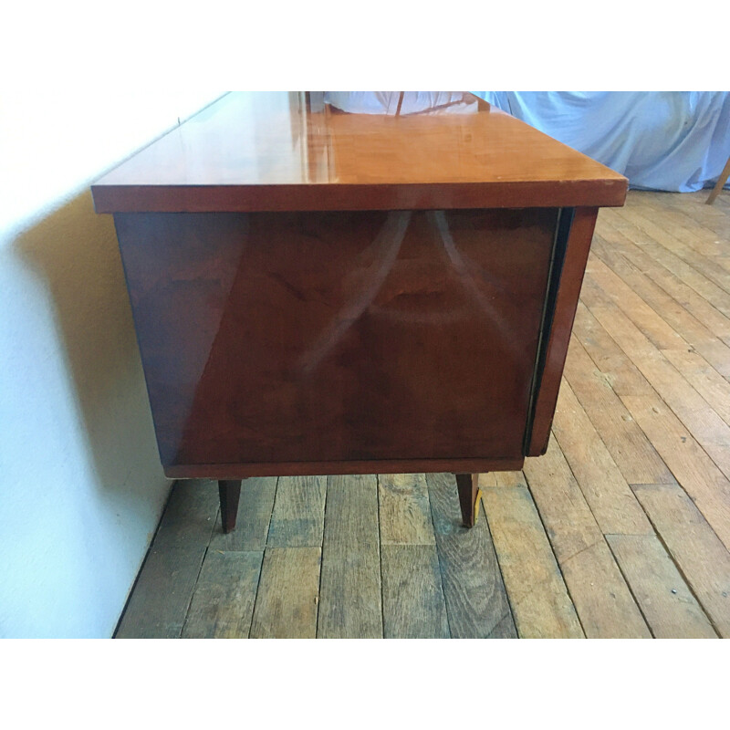 Vintage varnished wood sideboard