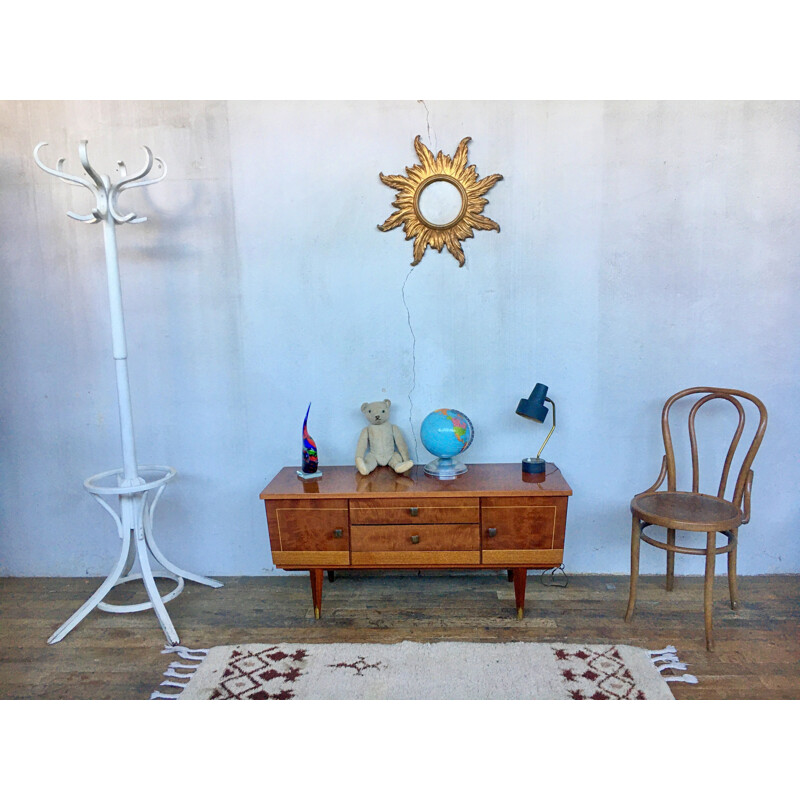 Vintage varnished wood sideboard