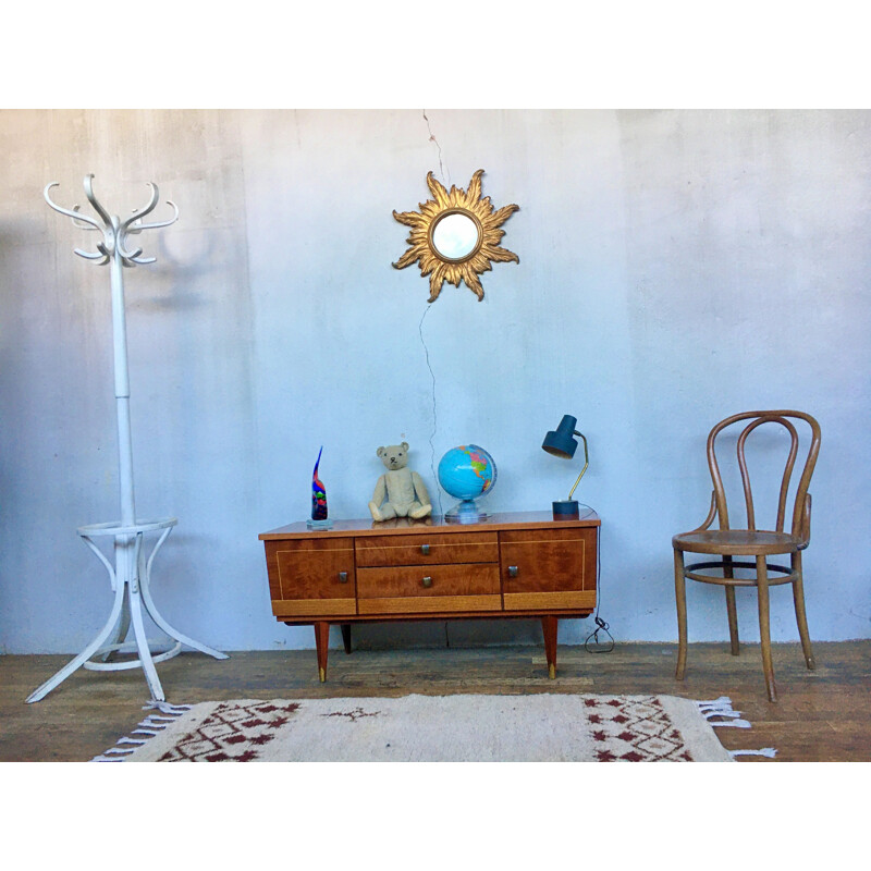 Vintage varnished wood sideboard