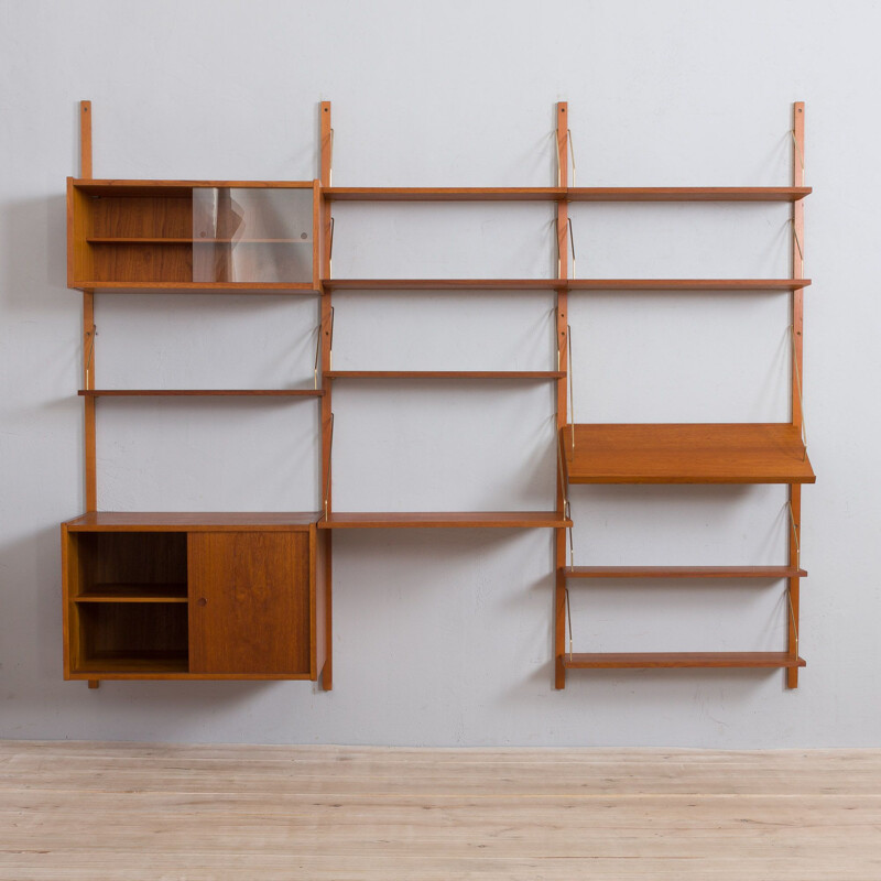 Danish vintage teak wall unit by Preben Sorensen, 1960s