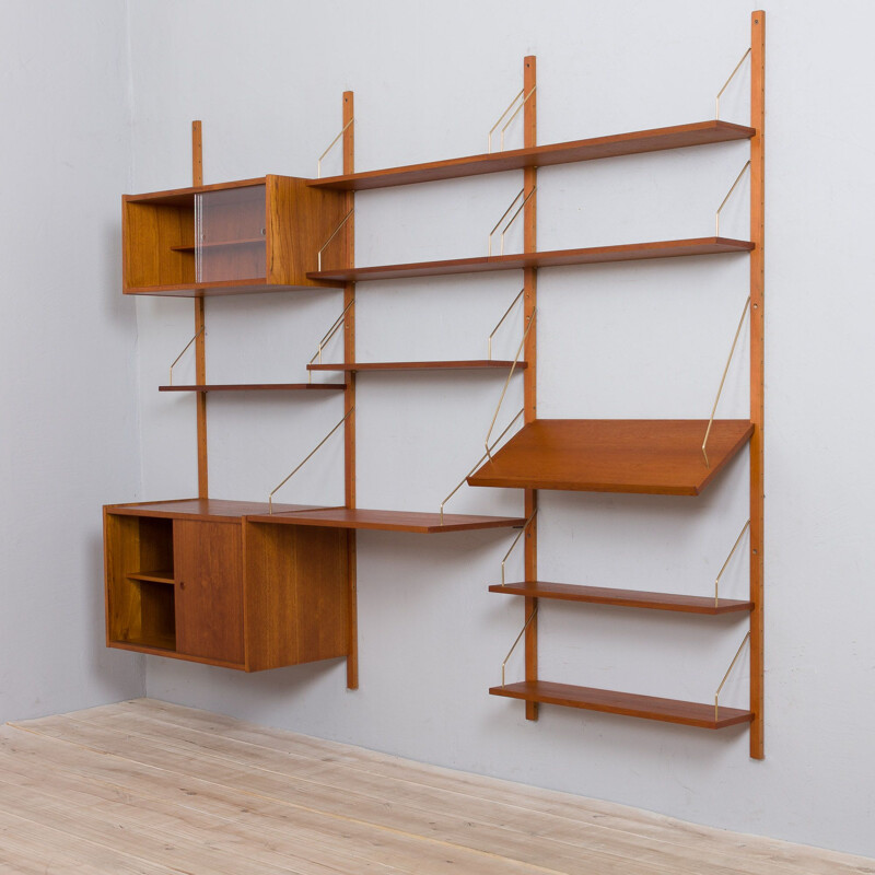 Danish vintage teak wall unit by Preben Sorensen, 1960s