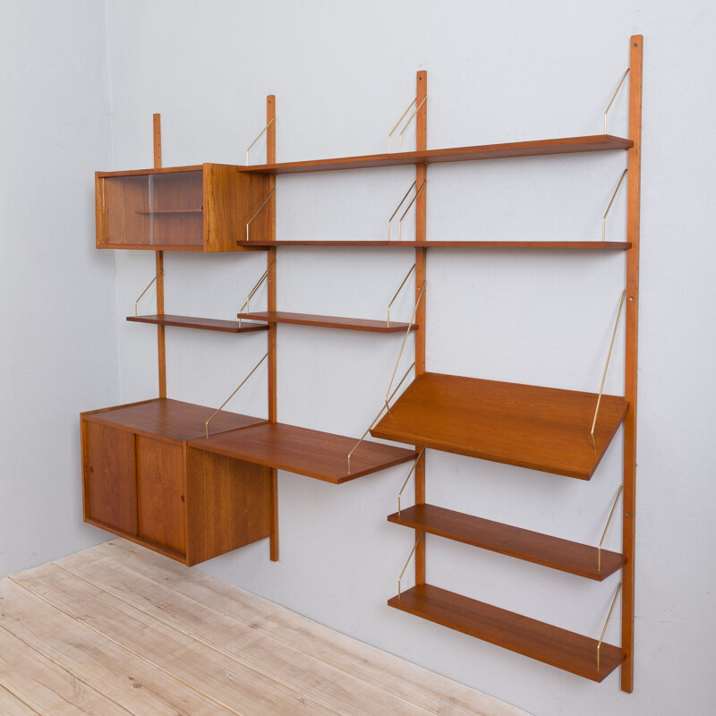 Danish vintage teak wall unit by Preben Sorensen, 1960s