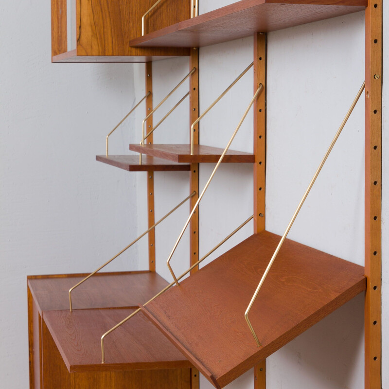 Danish vintage teak wall unit by Preben Sorensen, 1960s