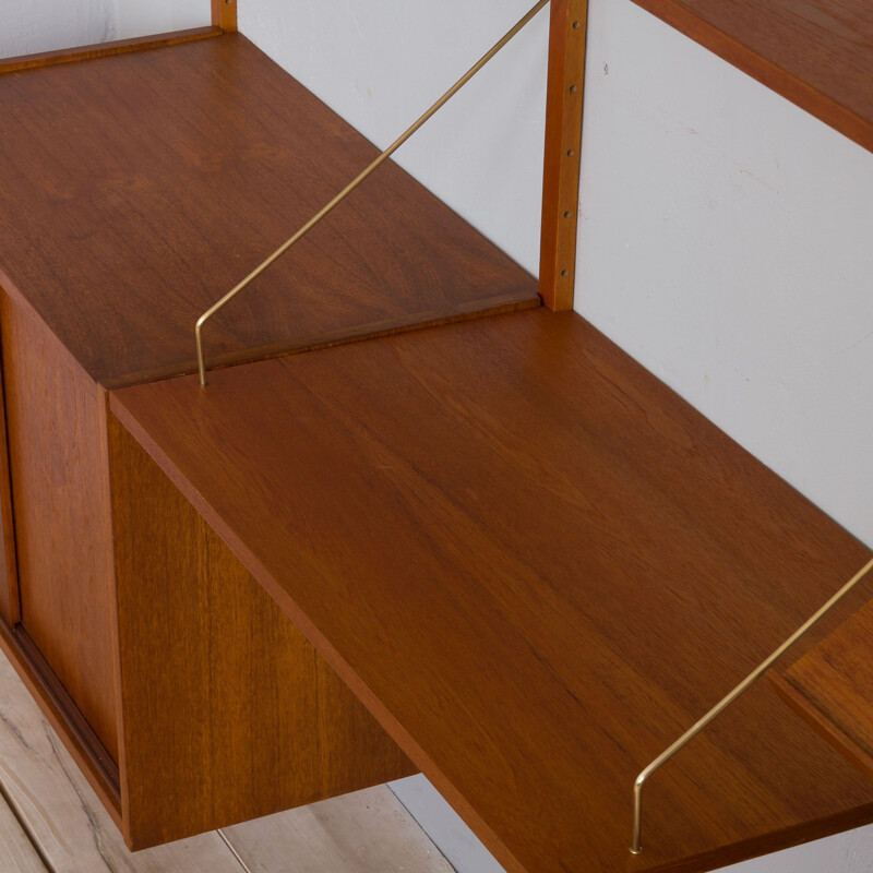 Danish vintage teak wall unit by Preben Sorensen, 1960s