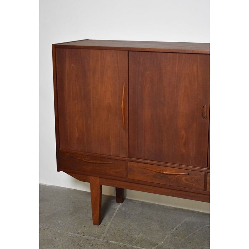 Vintage Danish teak highboard, 1960s