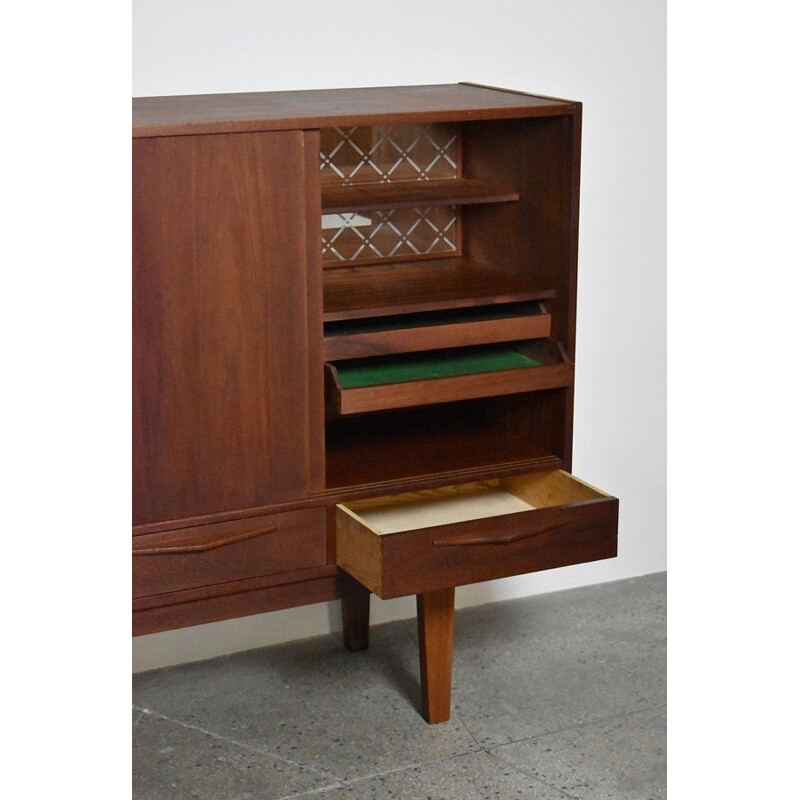 Vintage Danish teak highboard, 1960s