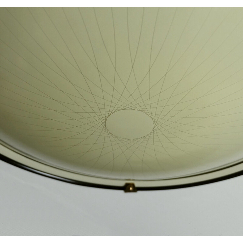 Beige lacquered metal ceiling lamp  - 1950s