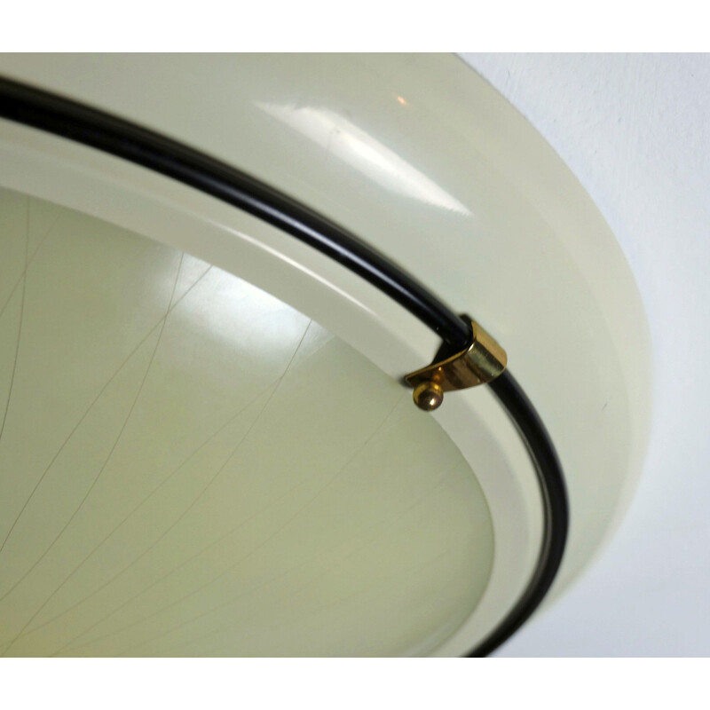 Beige lacquered metal ceiling lamp  - 1950s