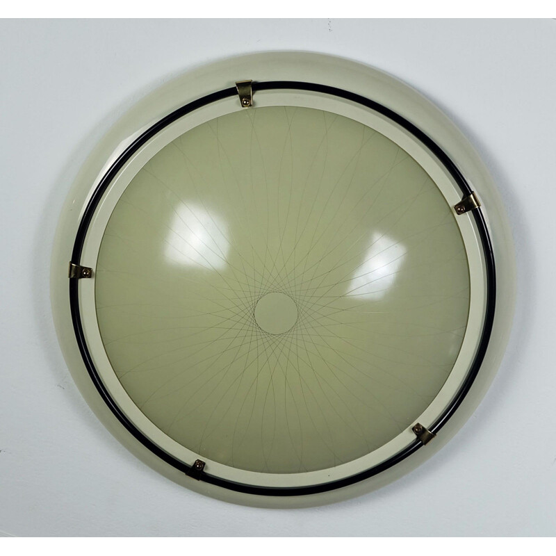 Beige lacquered metal ceiling lamp  - 1950s