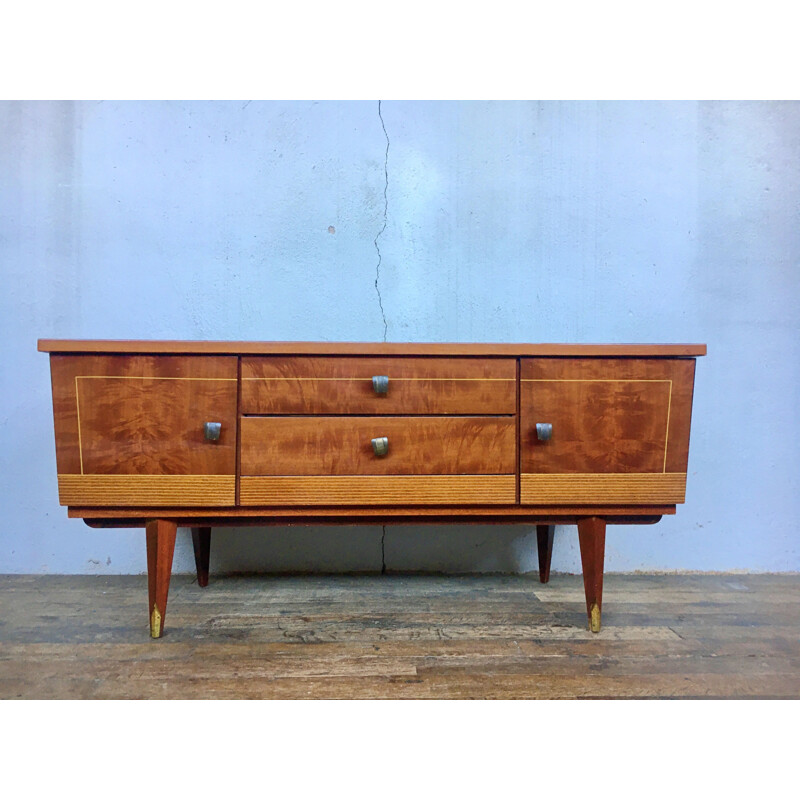 Vintage varnished wood sideboard