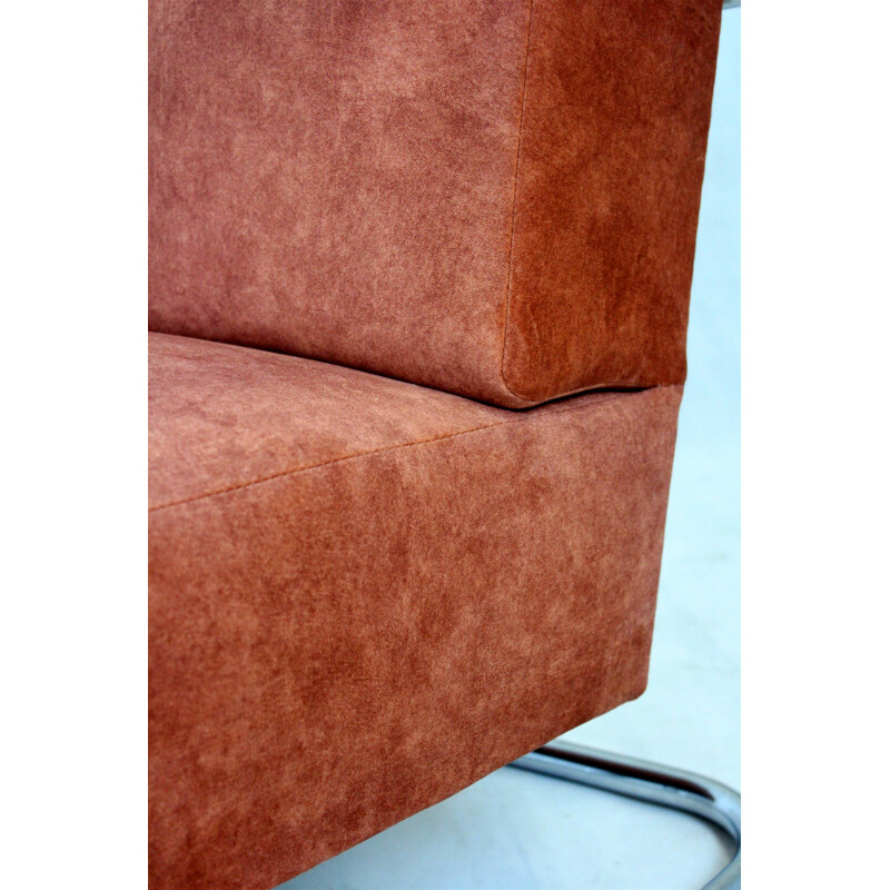 Vintage Bauhaus Sessel aus verchromtem Stahlrohr von Mücke Melder, Tschechoslowakei 1930