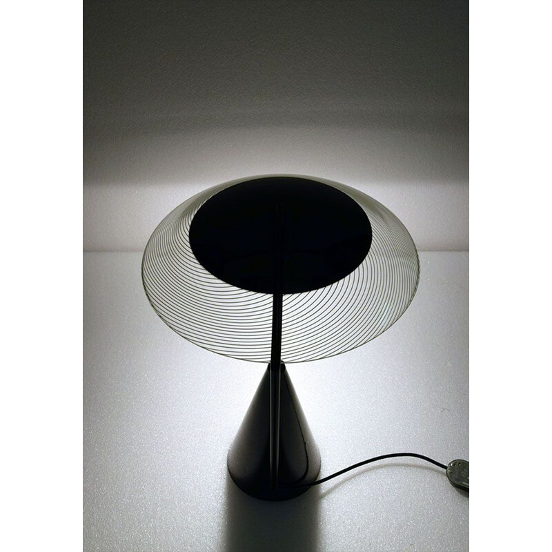 Lampada da tavolo vintage in vetro di Murano e metallo, Italia 1970
