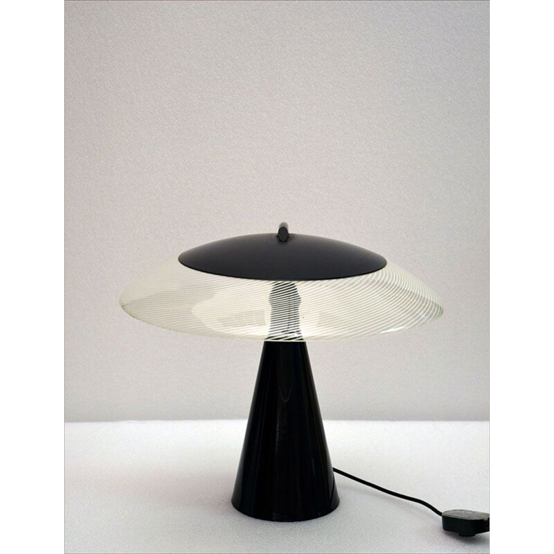 Lampe de table vintage en verre de Murano et métal, Italie 1970