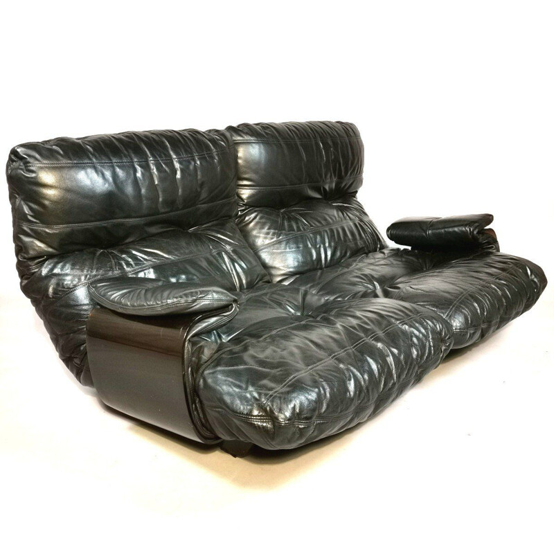 Vintage leather sofa by Michel Ducaroy for Ligne Roset