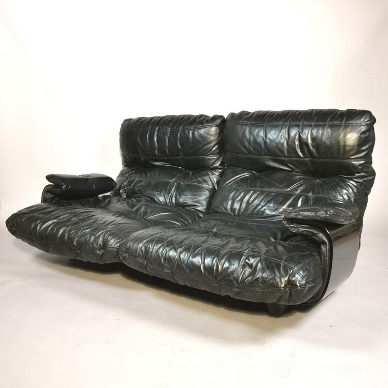 Vintage-Sofa aus Leder von Michel Ducaroy für Ligne Roset