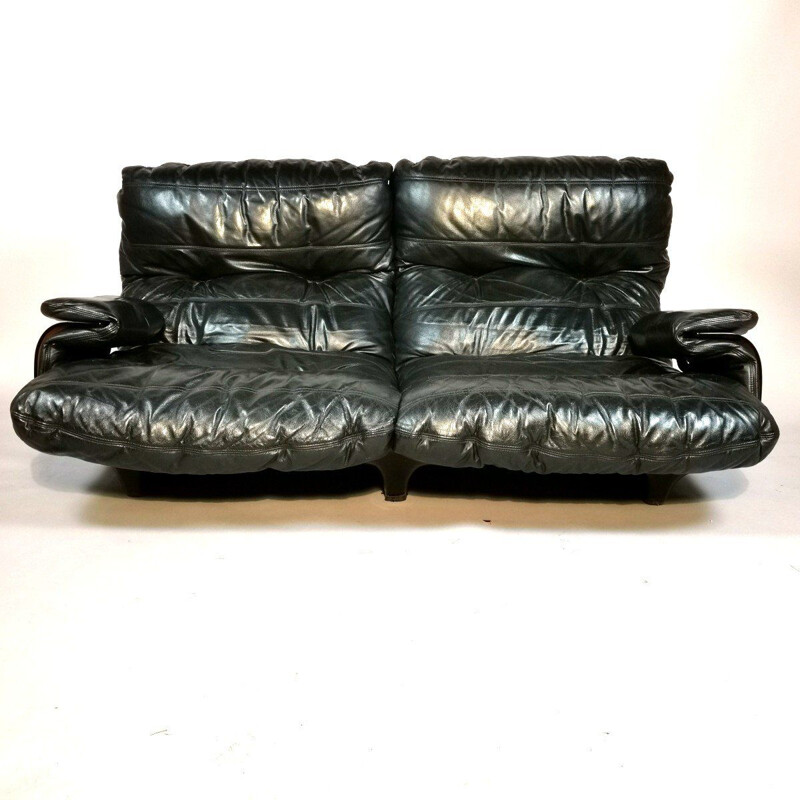 Vintage leather sofa by Michel Ducaroy for Ligne Roset
