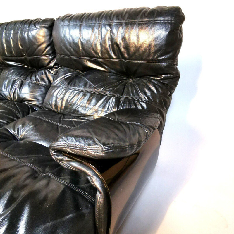 Vintage leather sofa by Michel Ducaroy for Ligne Roset