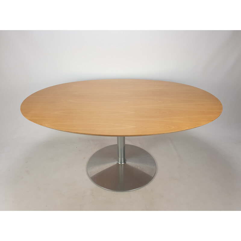 Ovaler Vintage-Tisch aus furniertem Holz von Pierre Paulin für Artifort, 1960