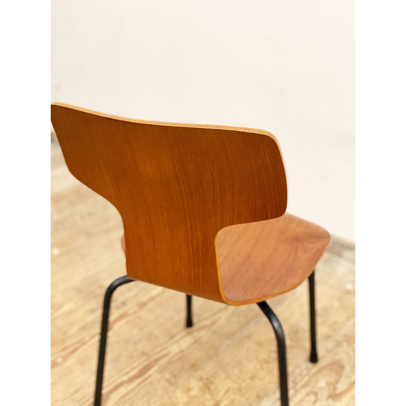 Silla vintage de teca para niños de Arne Jacobsen para Fritz Hansen, Dinamarca