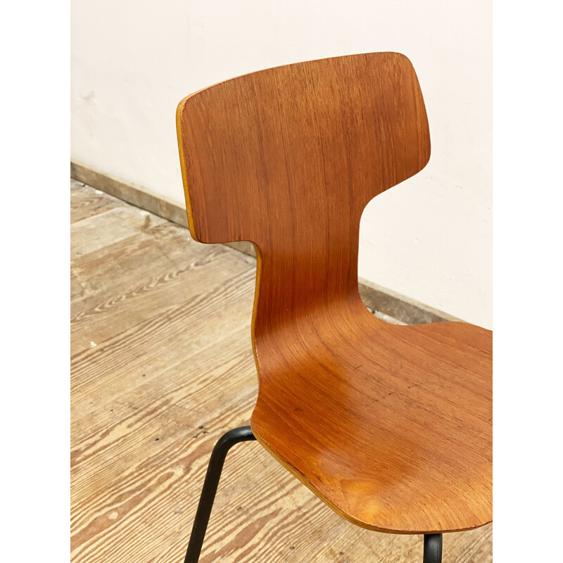 Cadeira de teca Vintage para crianças por Arne Jacobsen para Fritz Hansen, Dinamarca