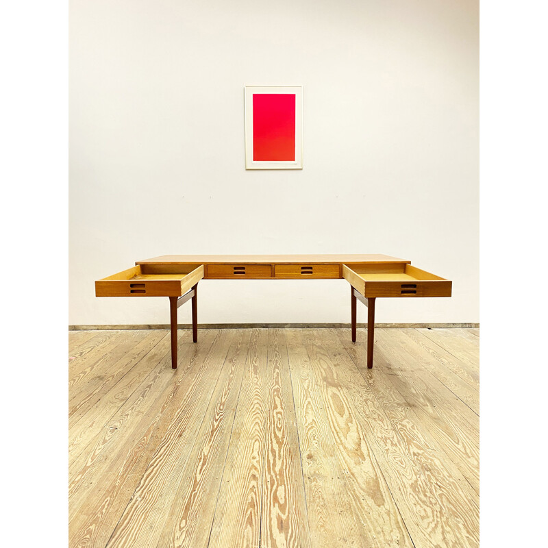 Danish mid century teak desk by Nanna Ditzel for Søren Willadsen Møbelfabrik, 1950s