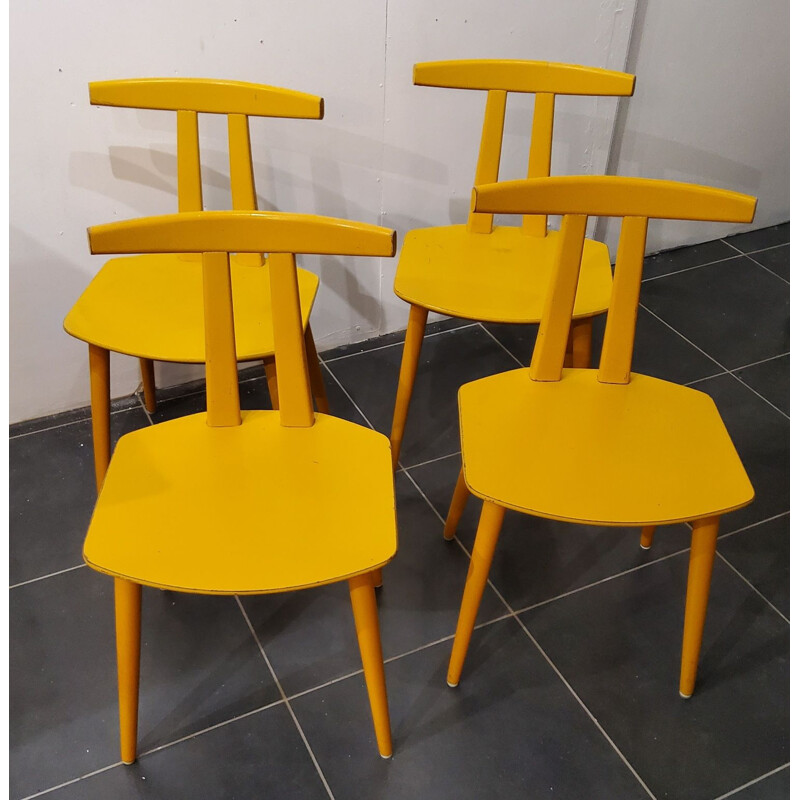 Lot de 4 chaises vintage par Folke Palsson pour Fdb Moble