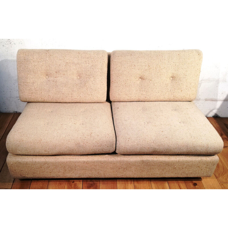 Vintage wool sofa by Mobilier International, 1970