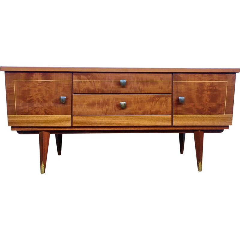 Vintage varnished wood sideboard