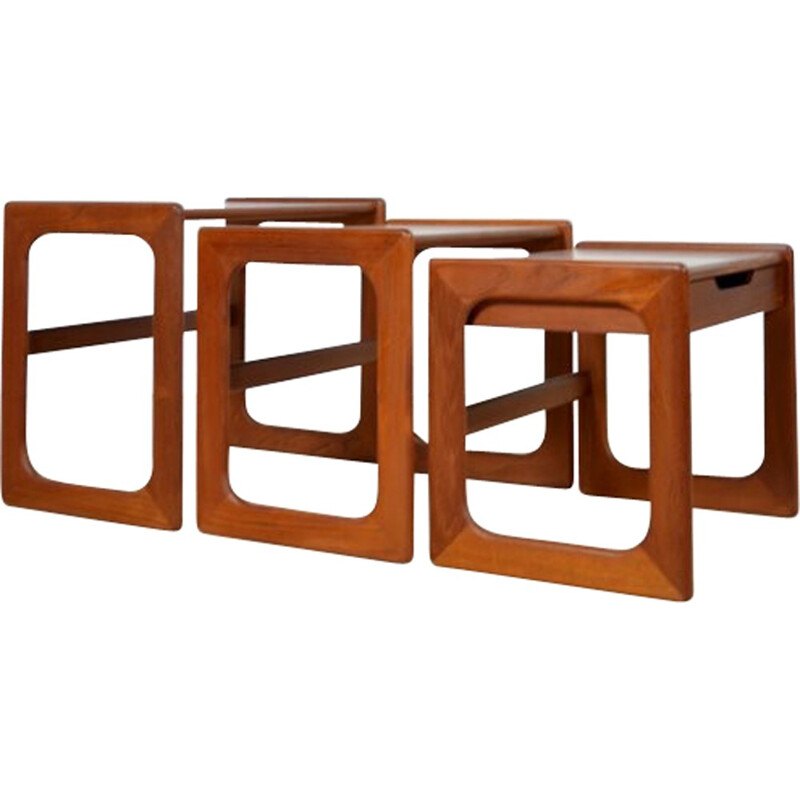 Set of 3 teak nesting tables - 1960s