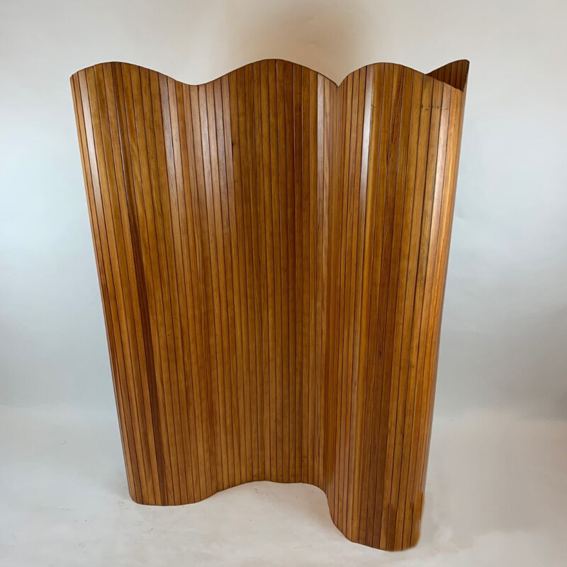 Vintage pine wood partition by Jomain Baumann, 1940