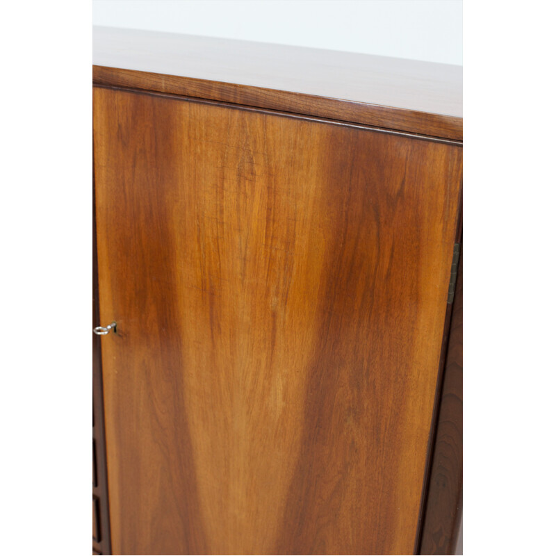 Vintage walnut and rosewood highboard