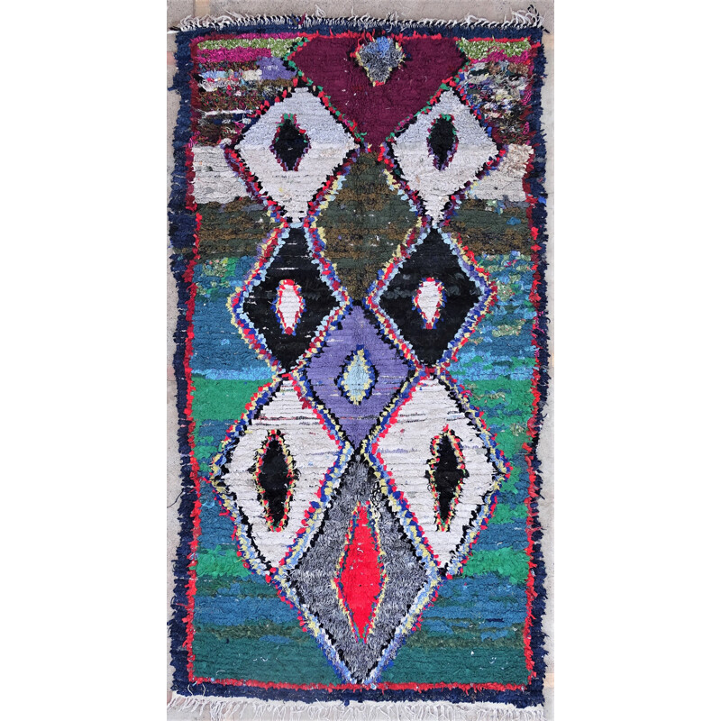 Berber Vintage-Teppich Boucherouite