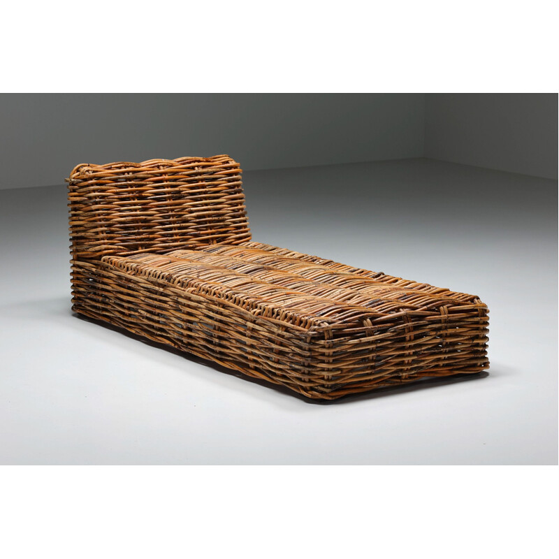 Rattan vintage daybed, 1960s