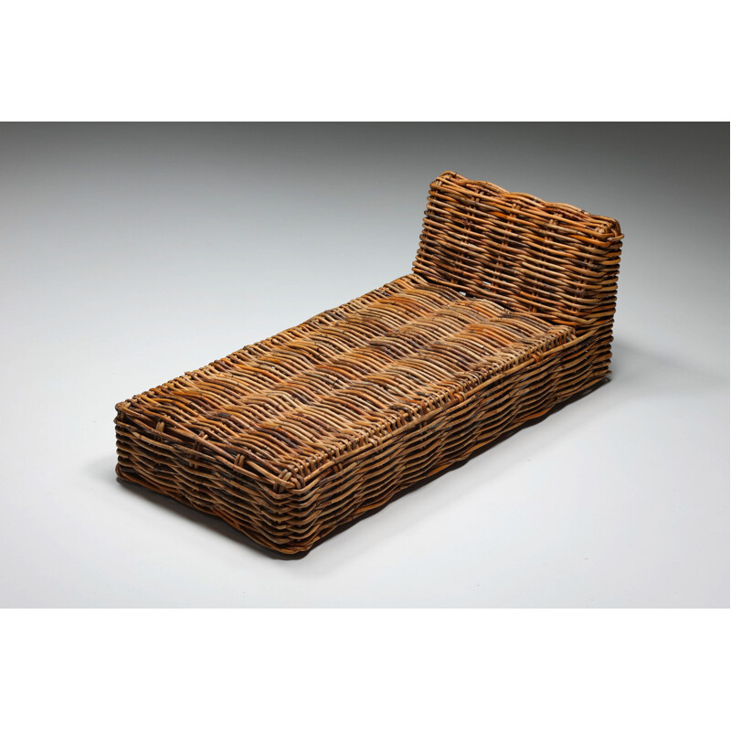 Rattan vintage daybed, 1960s
