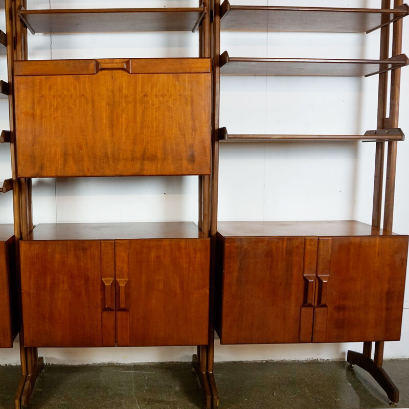 Italian mid century teak wall unit by Vittorio Dassi