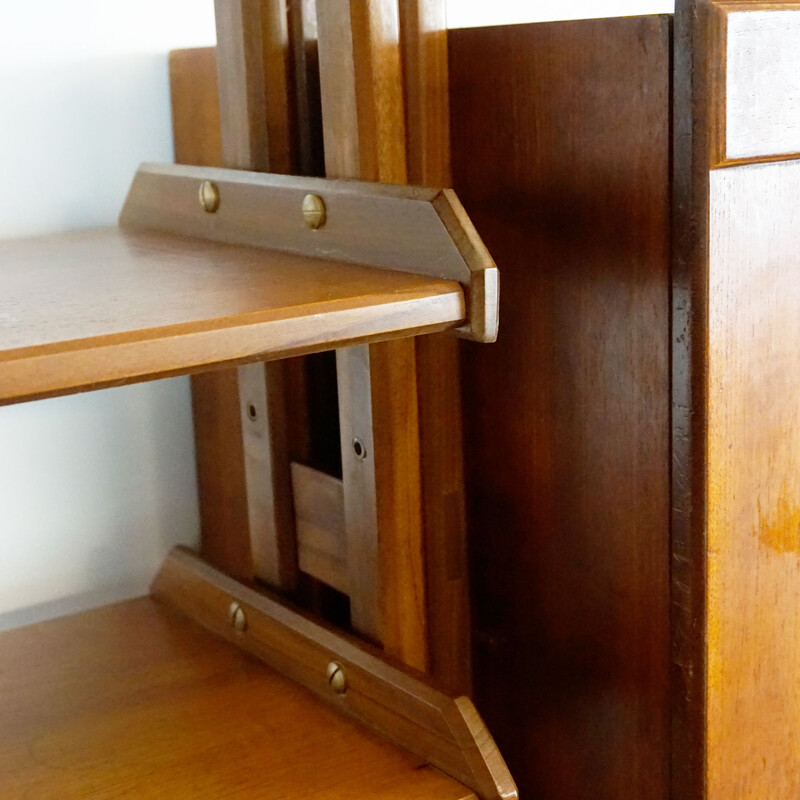 Italian mid century teak wall unit by Vittorio Dassi