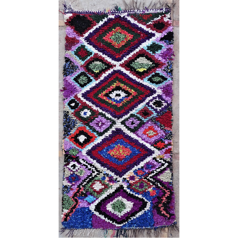 Vintage Berber rug Boucherouite