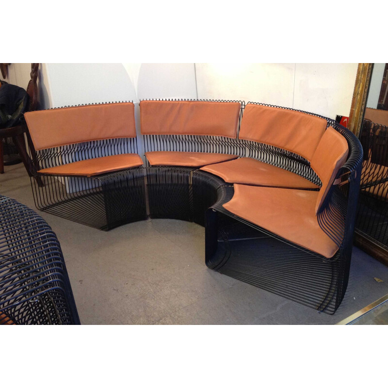 Pantanova sofa in metal and leather, Verner PANTON - 1970s