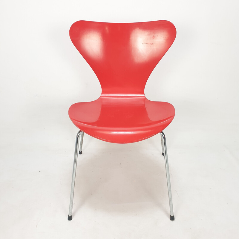 Satz von 6 Vintage-Stühlen aus verchromtem Stahl von Hans Jacobsen für Fritz Hansen, Dänemark 1991