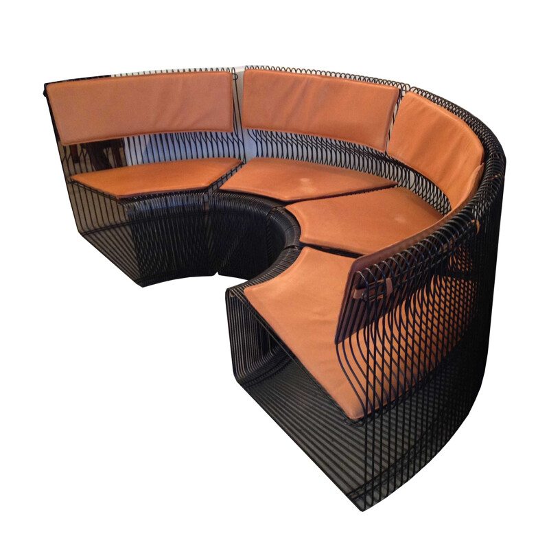 Pantanova sofa in metal and leather, Verner PANTON - 1970s