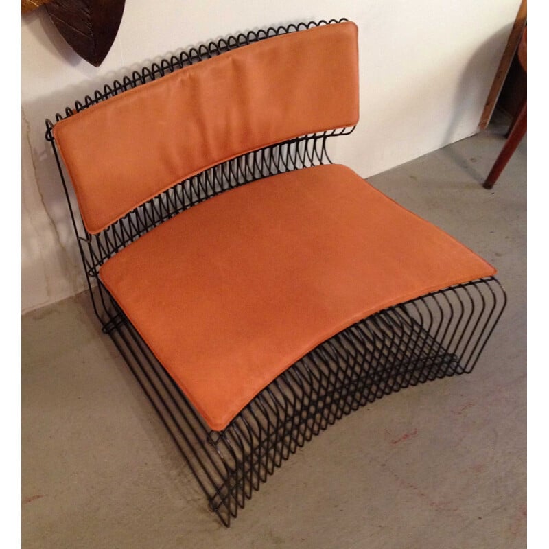 Pantanova armchair in metal and leather, Verner PANTON - 1970s