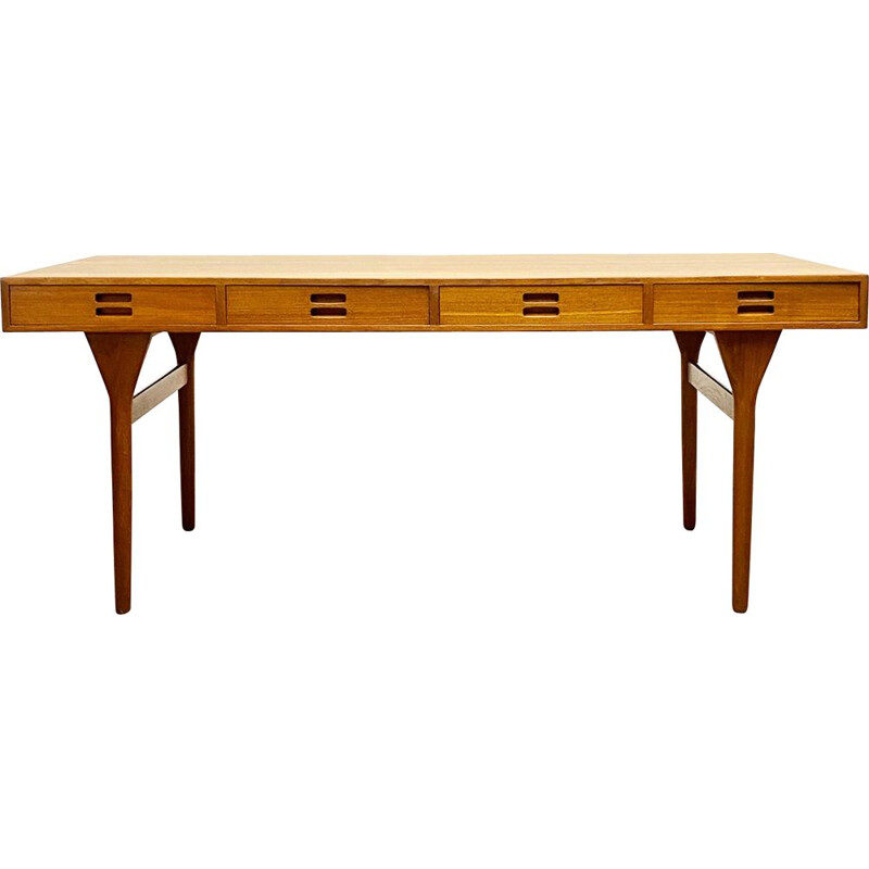 Danish mid century teak desk by Nanna Ditzel for Søren Willadsen Møbelfabrik, 1950s