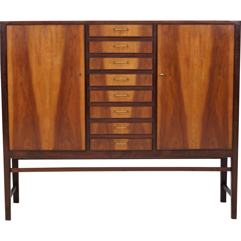 Vintage walnut and rosewood highboard