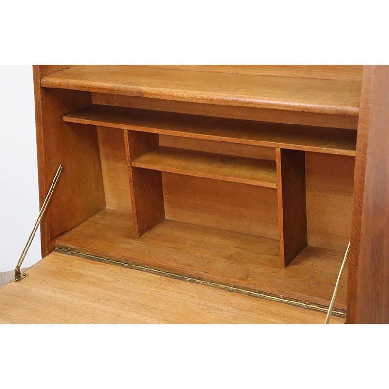 Vintage oakwood wall secretary, 1950