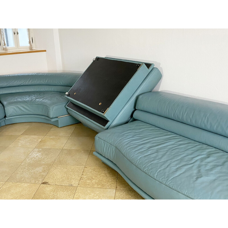 Modular vintage sofa "Golf" in leather by Hans Hopfer for Wiener Werkstatte, Austria 1975