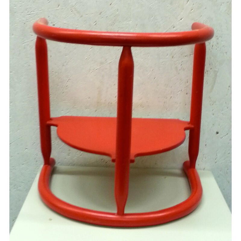 Red Ikea "Anna" children's chair in beech wood, Karin MOBRING - 1960s