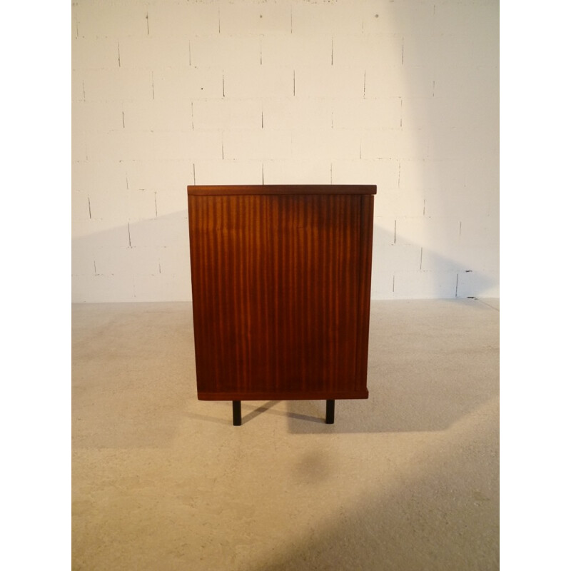 Vintage mahogany and metal sideboard, French design - 1950s