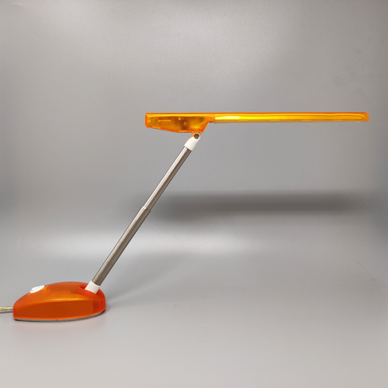 Lámpara de mesa naranja vintage de Ernesto Gismondi para Artemide, Italia 1990