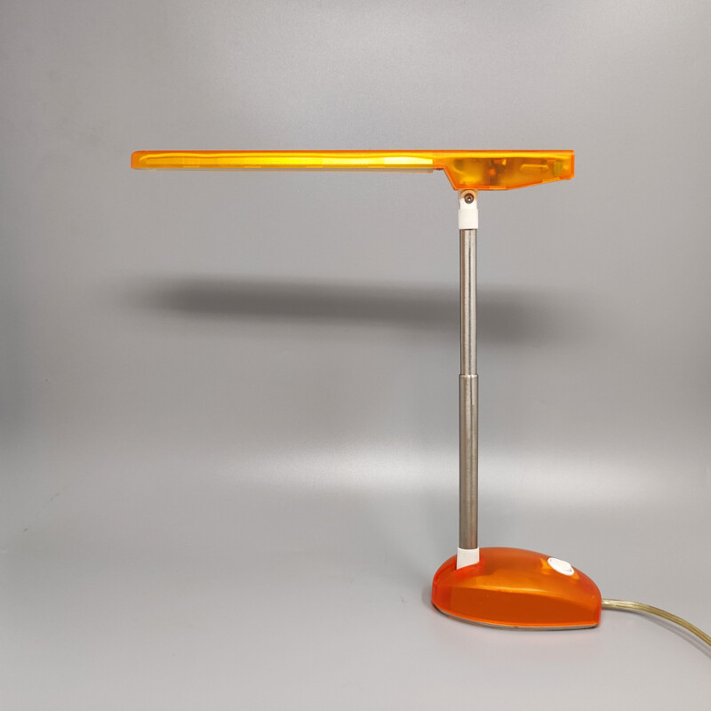 Lámpara de mesa naranja vintage de Ernesto Gismondi para Artemide, Italia 1990